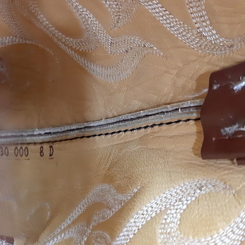 Nocona men's bulhide brown/tan genuine leather  western boots size 8D - Picture 11 of 11